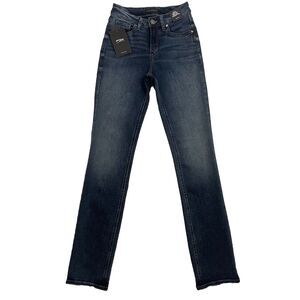 Silver Jeans Womans Size 24x31 Indigo Blue Avery Straight Curvy High Rise